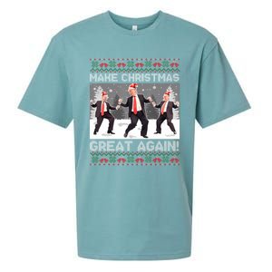 Santa Trump Dance Make Christmas Great Again Ugly Sweater Sweatshirt Sueded Cloud Jersey T-Shirt