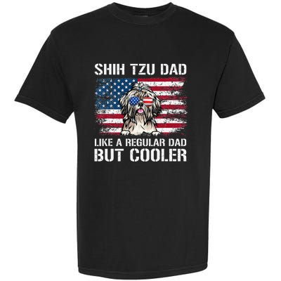 Shih Tzu Dad Like A Regular Dad But Cooler 4th Of July Garment-Dyed Heavyweight T-Shirt