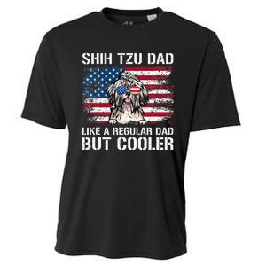 Shih Tzu Dad Like A Regular Dad But Cooler 4th Of July Cooling Performance Crew T-Shirt