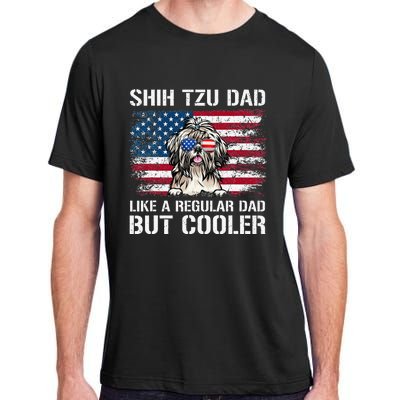 Shih Tzu Dad Like A Regular Dad But Cooler 4th Of July Adult ChromaSoft Performance T-Shirt