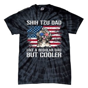 Shih Tzu Dad Like A Regular Dad But Cooler 4th Of July Tie-Dye T-Shirt