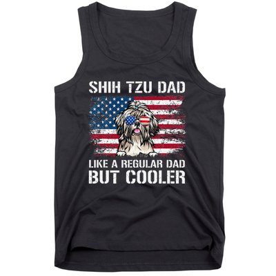 Shih Tzu Dad Like A Regular Dad But Cooler 4th Of July Tank Top