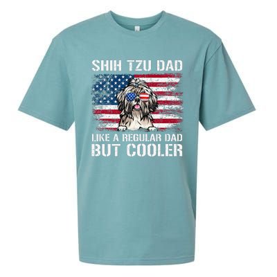 Shih Tzu Dad Like A Regular Dad But Cooler 4th Of July Sueded Cloud Jersey T-Shirt