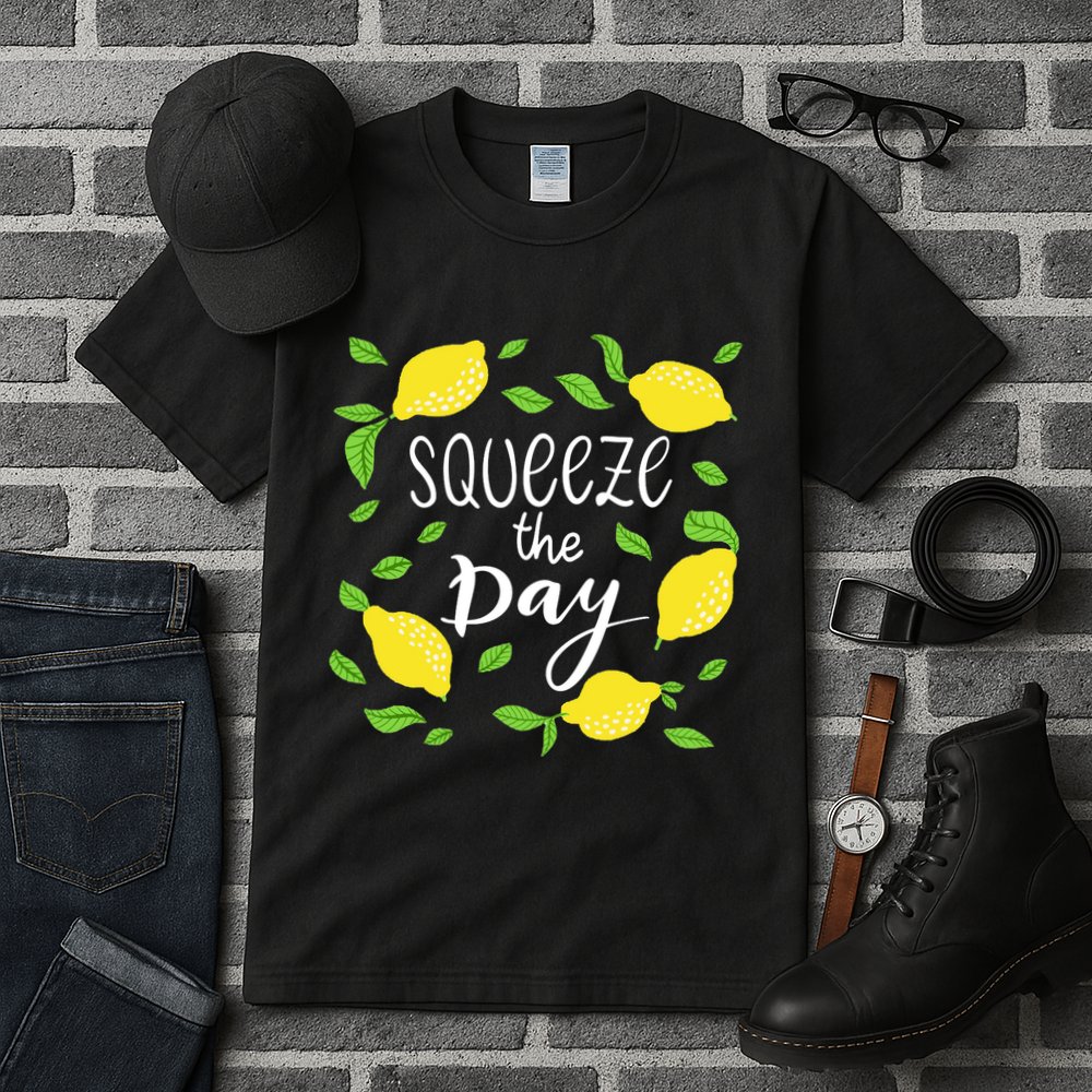 Squeeze The Day Lemons Quote Tall T-Shirt