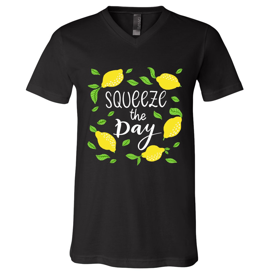 Squeeze The Day Lemons Quote V-Neck T-Shirt