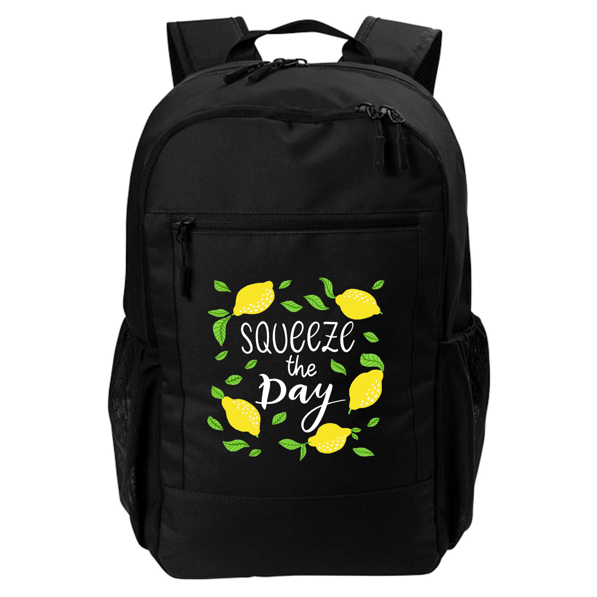 Squeeze The Day Lemons Quote Backpack