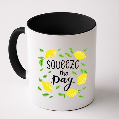 Squeeze The Day Lemons Quote Mug