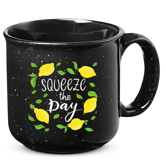 Squeeze The Day Lemons Quote 15oz Campfire Ceramic Mug