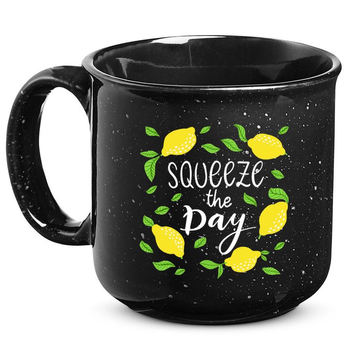 Squeeze The Day Lemons Quote 15oz Campfire Ceramic Mug