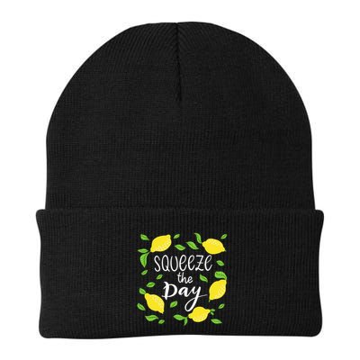 Squeeze The Day Lemons Quote Beanie