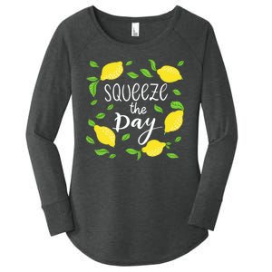 Squeeze The Day Lemons Quote Women's Perfect Tri Tunic Long Sleeve Shirt