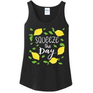 Squeeze The Day Lemons Quote Ladies Essential Tank