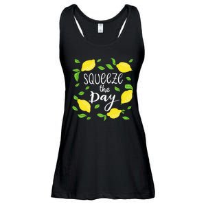 Squeeze The Day Lemons Quote Ladies Essential Flowy Tank