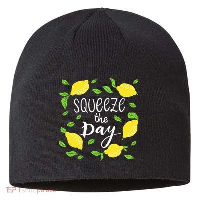 Squeeze The Day Lemons Quote Sustainable Beanie