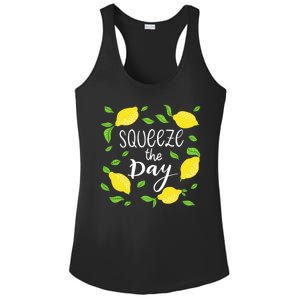 Squeeze The Day Lemons Quote Ladies PosiCharge Competitor Racerback Tank