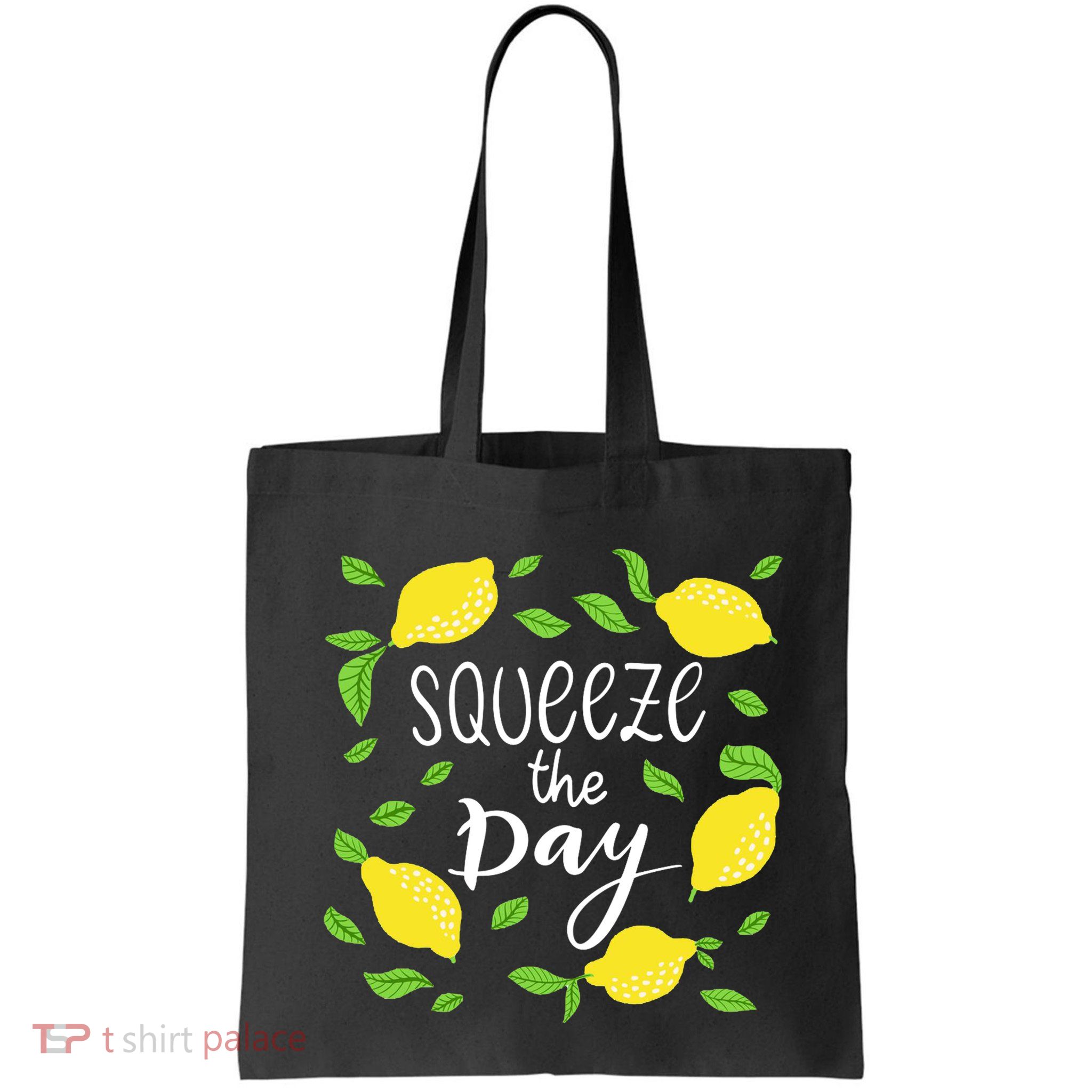 Squeeze The Day Lemons Quote Bag