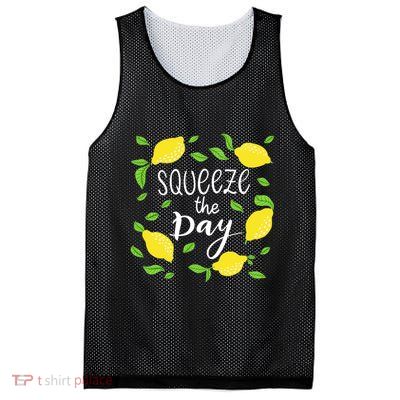 Squeeze The Day Lemons Quote Mesh Reversible Basketball Jersey Tank
