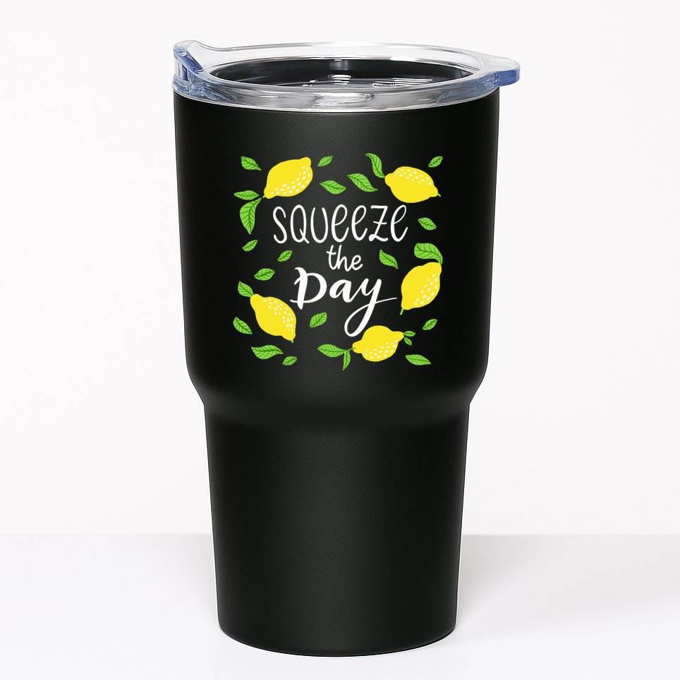 Squeeze The Day Lemons Quote Tumbler