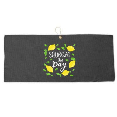 Squeeze The Day Lemons Quote Large Microfiber Waffle Golf Towel