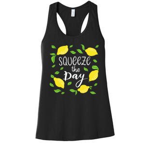 Squeeze The Day Lemons Quote Women's Racerback Tank