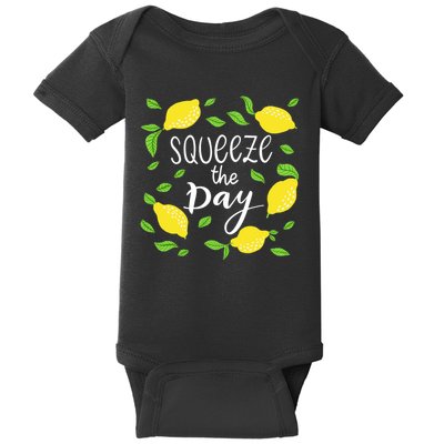 Squeeze The Day Lemons Quote Baby Bodysuit