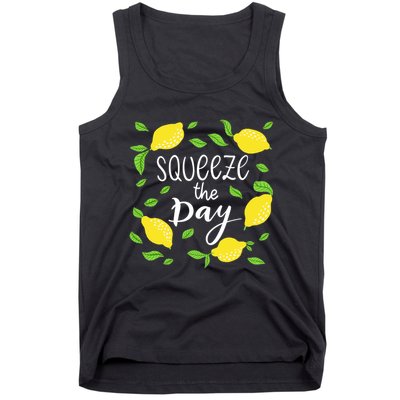 Squeeze The Day Lemons Quote Tank Top