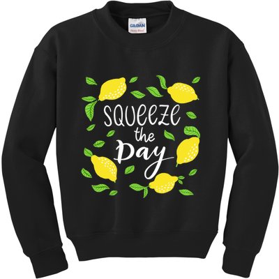 Squeeze The Day Lemons Quote Kids Sweatshirt