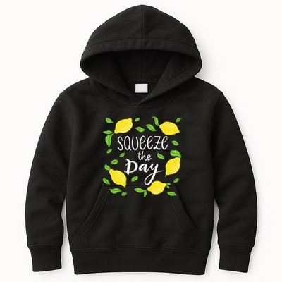 Squeeze The Day Lemons Quote Kids Hoodie