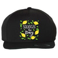 Squeeze The Day Lemons Quote Wool Snapback Cap