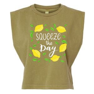 Squeeze The Day Lemons Quote Garment-Dyed Women's Muscle Tee