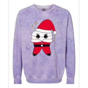 Santa Tooth Dentist Christmas Gift Colorblast Crewneck Sweatshirt