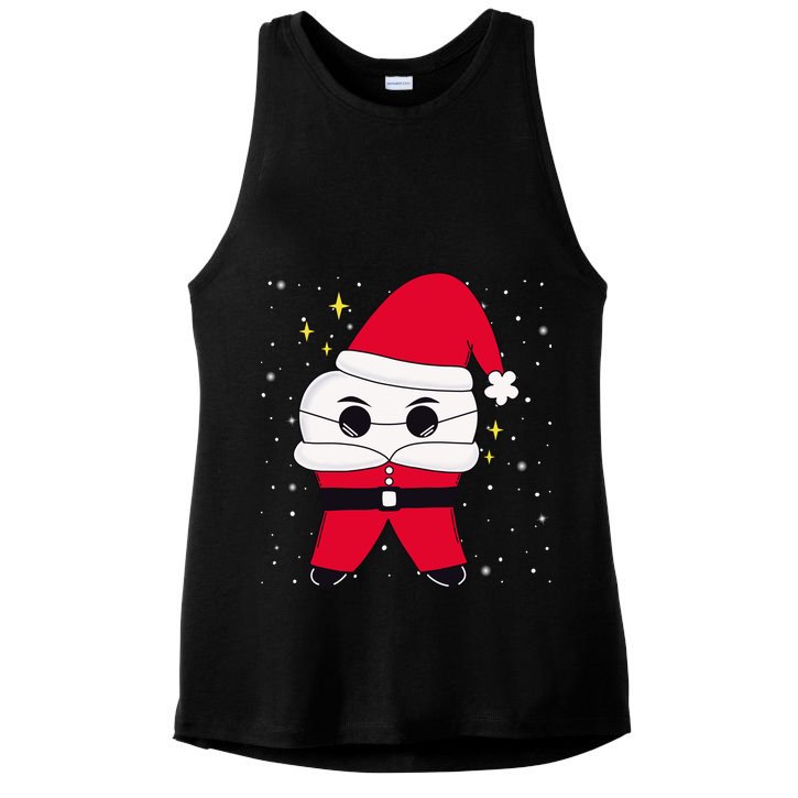 Santa Tooth Dentist Christmas Gift Ladies PosiCharge Tri-Blend Wicking Tank