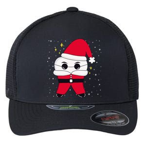 Santa Tooth Dentist Christmas Gift Flexfit Unipanel Trucker Cap