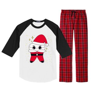 Santa Tooth Dentist Christmas Gift Raglan Sleeve Pajama Set