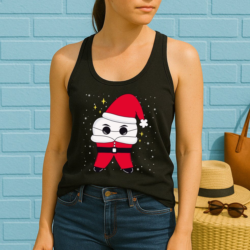 Santa Tooth Dentist Christmas Gift Womens Tank Top