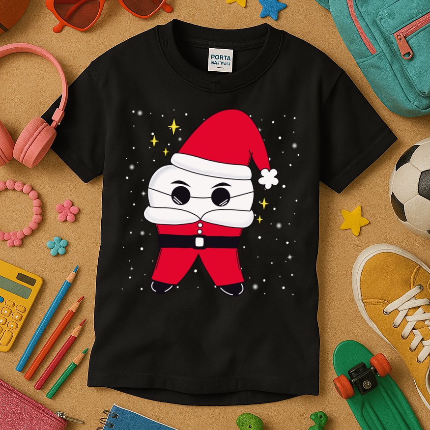 Santa Tooth Dentist Christmas Gift Kids T-Shirt