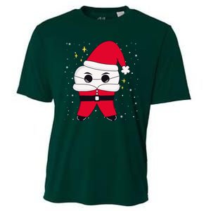 Santa Tooth Dentist Christmas Gift Cooling Performance Crew T-Shirt