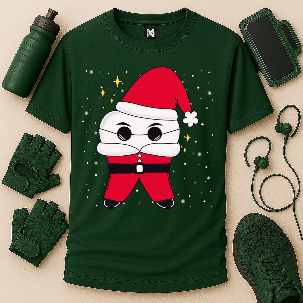 Santa Tooth Dentist Christmas Gift Cooling Performance Crew T-Shirt