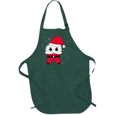 Santa Tooth Dentist Christmas Gift Full-Length Apron With Pockets