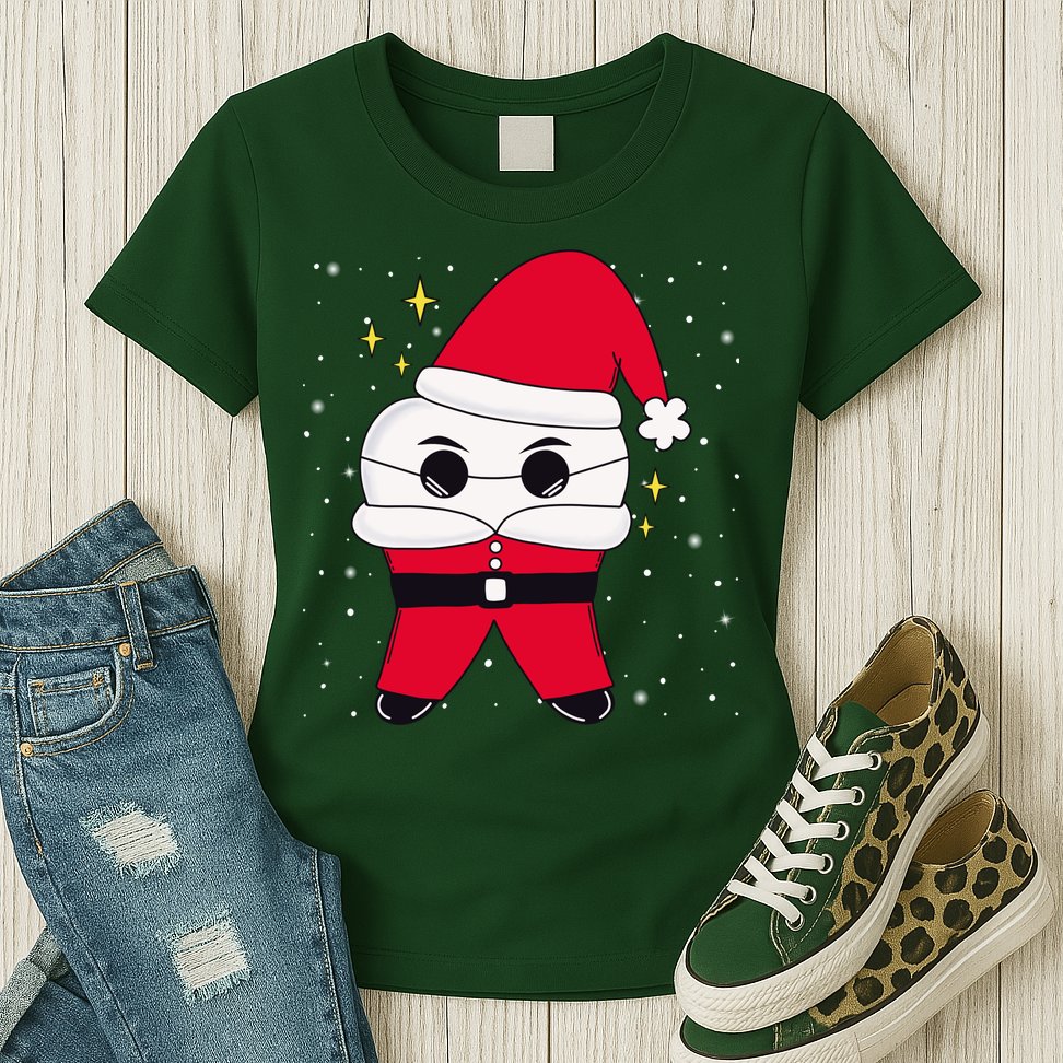 Santa Tooth Dentist Christmas Gift Womens T-Shirt