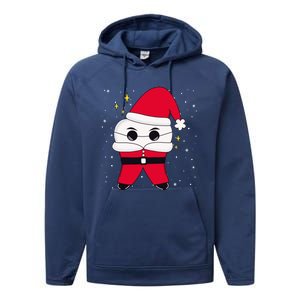 Santa Tooth Dentist Christmas Gift Performance Fleece Hoodie