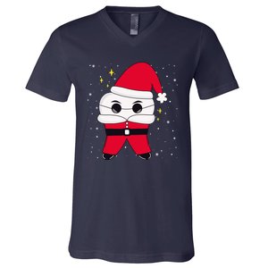 Santa Tooth Dentist Christmas Gift V-Neck T-Shirt