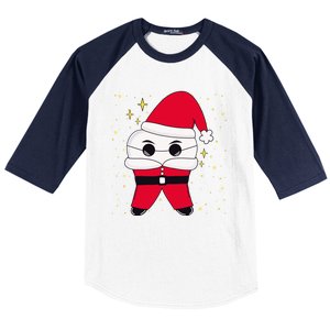 Santa Tooth Dentist Christmas Gift Baseball Sleeve Shirt