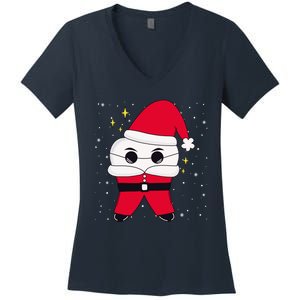 Santa Tooth Dentist Christmas Gift Women's V-Neck T-Shirt