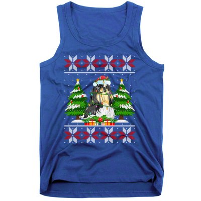 Shih Tzu Dog Christmas Tree Lights Ugly Sweater Santa Xmas Meaningful Gift Tank Top