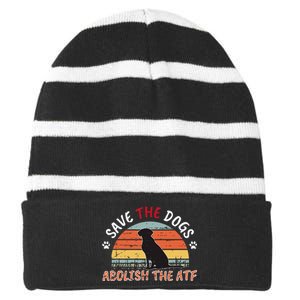 Save The Dogs Abolish The Atf Striped Beanie with Solid Band