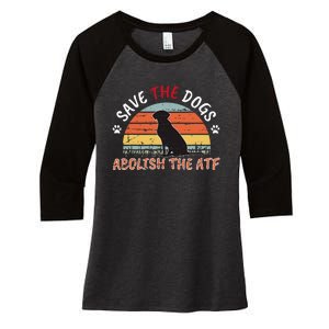 Save The Dogs Abolish The Atf Women's Tri-Blend 3/4-Sleeve Raglan Shirt