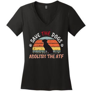 Save The Dogs Abolish The Atf Women's V-Neck T-Shirt