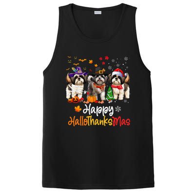 Shih Tzu Dog Halloween Christmas Happy Hallothanksmas PosiCharge Competitor Tank