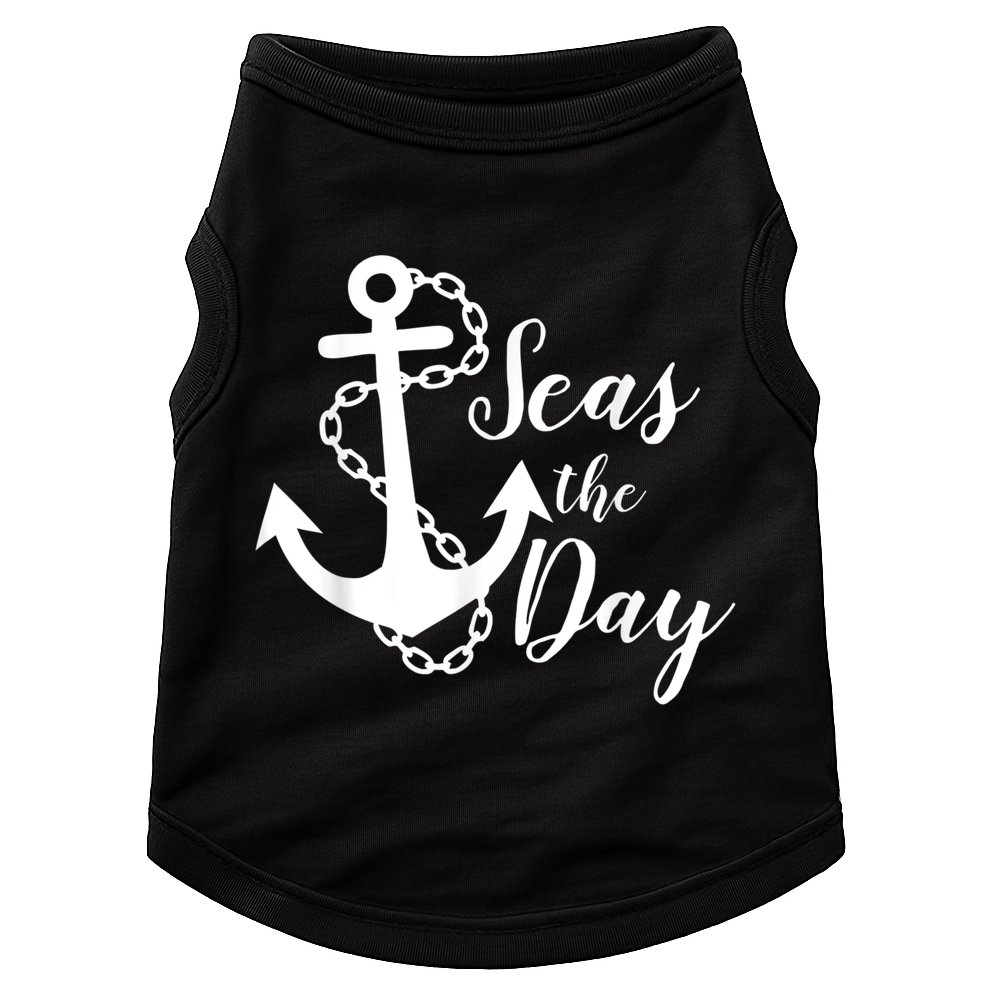Seas The Day Nautical Anchor Cruise Vacation Doggie Tank